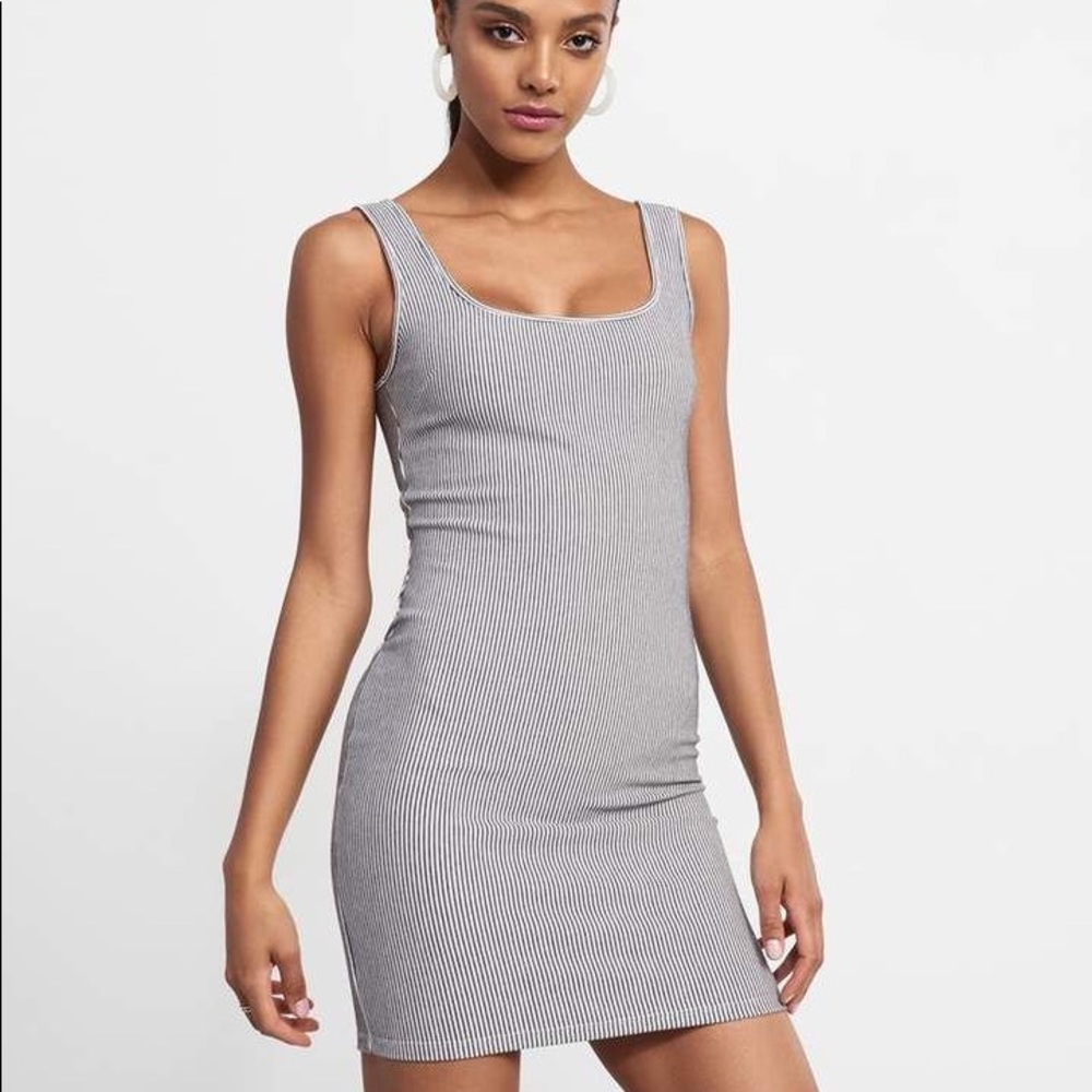 Dynamite Bodycon Black and White striped dress